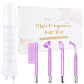 High Frequency Facial Wand -  4 in 1 Violet Portable Handheld High Frequency Facial Machine - at Home Face Skin Wand Device with 4 Pcs Purple Glass Tubes